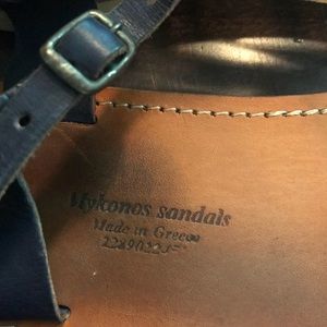 Mykonos Shoes - Mykonos Blue Leather Sandals Mykonos Shoes - Mykonos Blue Leather Sandals